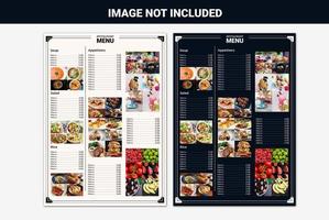 elenco dei menu del ristorante impostato per più immagini vettore