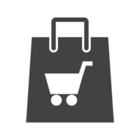icona nera del glifo del sito di e-commerce vettore