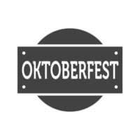 icona nera del glifo della bandiera dell'oktoberfest vettore