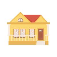 carina casa colorata. casa in stile cartone animato isolato su uno sfondo bianco. illustrazione vettoriale