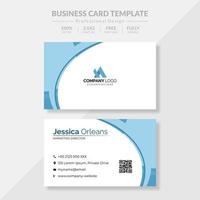 business card design a tema bianco e blu vettore