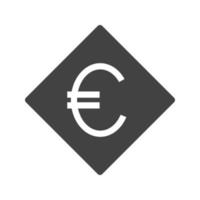 icona nera glifo simbolo dell'euro vettore