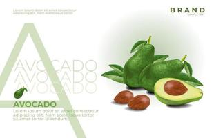 avocado pieno e mezzo con vettore di semi di avocado