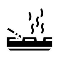 segno di illustrazione vettoriale dell'icona del glifo con odore di fumo