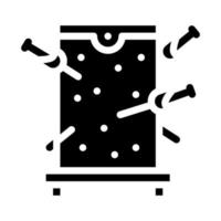 scatola magica con spade icona glifo illustrazione vettoriale