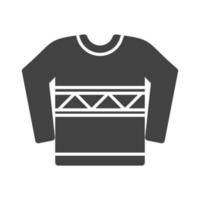 icona nera del glifo del maglione vettore