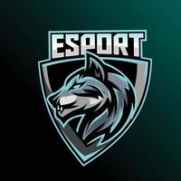 lupo esport gioco logo disegno vettoriale