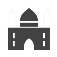 icona nera del glifo della moschea vettore