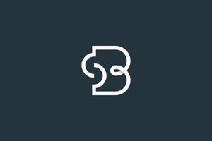 lettera iniziale sb logo design template vettoriale