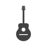 icona nera del glifo della chitarra vettore