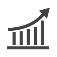 economia in aumento i glifo icona nera vettore