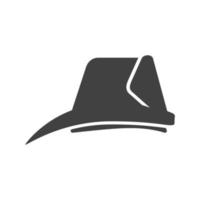 icona nera del glifo del cappello del vigile del fuoco vettore