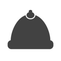 icona nera del glifo del cappuccio di natale vettore