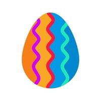 icona multicolore piatta dell'uovo di pasqua iv vettore