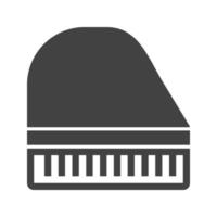 icona nera del glifo del pianoforte vettore