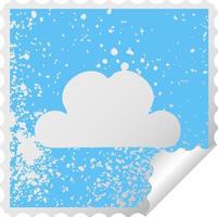 nuvola di neve simbolo adesivo peeling quadrato in difficoltà vettore
