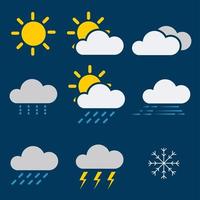 set di icone meteo vettore