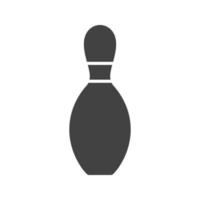 icona nera del glifo del birillo da bowling vettore