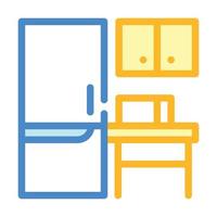 illustrazione vettoriale dell'icona del colore dei mobili da cucina in coworking