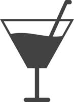 icona nera del glifo del cocktail vettore