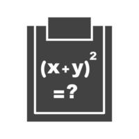 icona nera del glifo della formula di risoluzione vettore