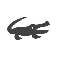 icona nera glifo alligatore vettore