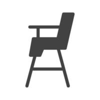icona nera del glifo della sedia del bambino vettore