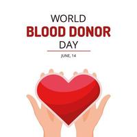 modello di giornata mondiale del donatore di sangue su sfondo bianco vettore