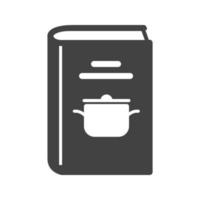 Icona nera del glifo con ricette di zuppa vettore