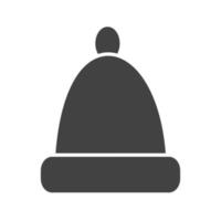 icona nera glifo del cappello invernale vettore