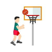 icona multicolore piatta del giocatore di basket vettore