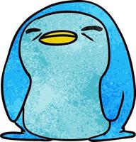 cartone animato kawaii con texture di un simpatico pinguino vettore