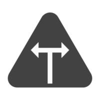 t - icona nera del glifo di intersezione vettore