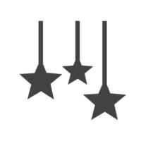 icona nera del glifo con stelle sospese vettore