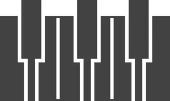 icona nera del glifo dei tasti del pianoforte vettore