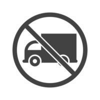 nessun segno di camion glifo icona nera vettore