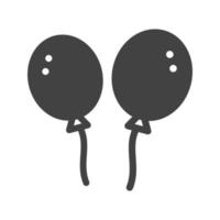 icona nera glifo palloncini vettore