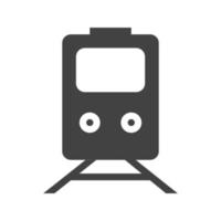 icona nera del glifo ferroviario vettore
