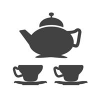 icona nera del glifo del tè arabo vettore