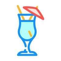 illustrazione vettoriale dell'icona del colore del bicchiere della bevanda del cocktail