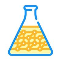 polimeri nell'illustrazione vettoriale dell'icona del colore del vetro del laboratorio chimico