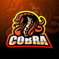 design del logo esport della mascotte della cobra vettore