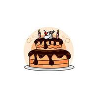 pan di spagna colorato, torta di compleanno, illustrazione vettoriale torta nuziale