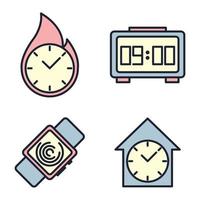 modello di simbolo dell'icona del tempo impostato per l'illustrazione vettoriale del logo della raccolta di grafica e web design