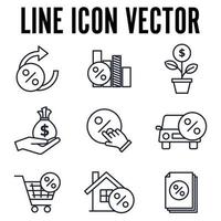 modello di simbolo dell'icona del set di credito e prestito per l'illustrazione vettoriale del logo della raccolta di grafica e web design