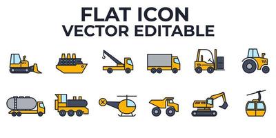 trasporto, macchine pesanti imposta icona simbolo modello per grafica e web design collezione logo illustrazione vettoriale