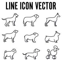 i cani impostano il modello di simbolo dell'icona per l'illustrazione vettoriale del logo della raccolta di grafica e web design