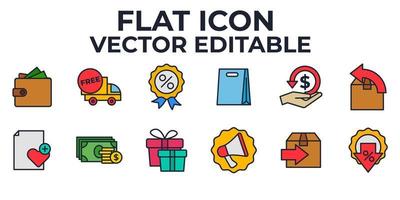 venerdì nero grande vendita set icona simbolo modello per grafica e web design collezione logo illustrazione vettoriale