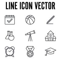 accademico. scuola e istruzione set icona simbolo modello per grafica e web design raccolta logo illustrazione vettoriale