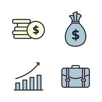 denaro, finanza, pagamenti set icona simbolo modello per grafica e web design raccolta logo illustrazione vettoriale